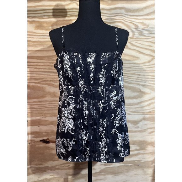 WHBM Y2K Babydoll Silk Camisole Going Out Size Medium Lace Feminine Whimsygoth - Picture 1 of 14